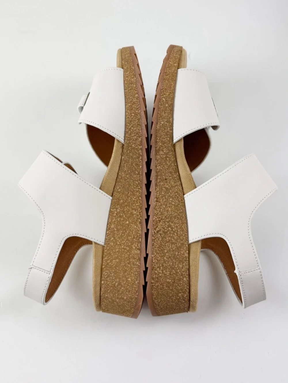 White Mountain Footbed Gelato Wedge Sandals Womens 10M White Leather NEW